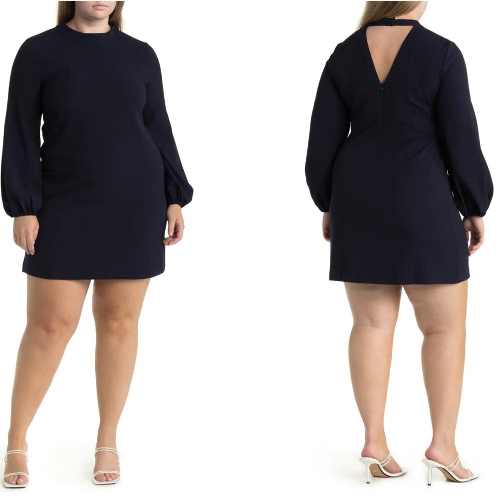 Eliza J Navy Long-Sleeve Mini Dress
